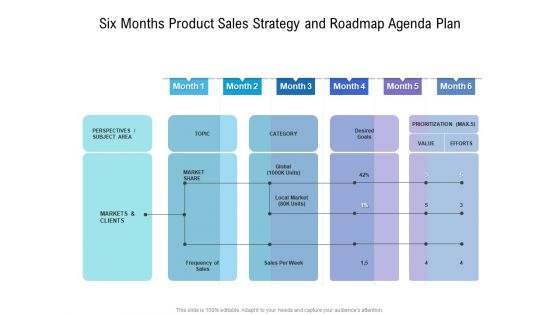 Six Months Product Sales Strategy And Roadmap Agenda Plan Introduction