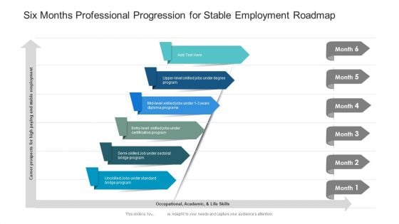 Six Months Professional Progression For Stable Employment Roadmap Elements