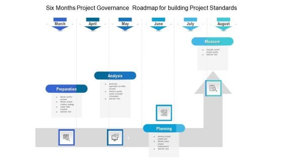 Six Months Project Governance Roadmap For Building Project Standards Clipart