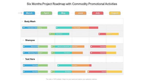 Six Months Project Roadmap With Commodity Promotional Activities Microsoft Six Months Project Roadmap With Commodity Promotional Activities Microsoft
