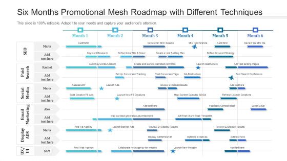 Six Months Promotional Mesh Roadmap With Different Techniques Introduction