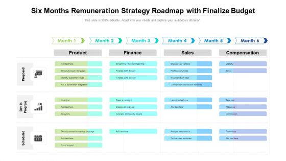 Six Months Remuneration Strategy Roadmap With Finalize Budget Elements