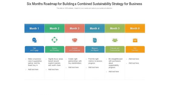 Six Months Roadmap For Building A Combined Sustainability Strategy For Business Inspiration