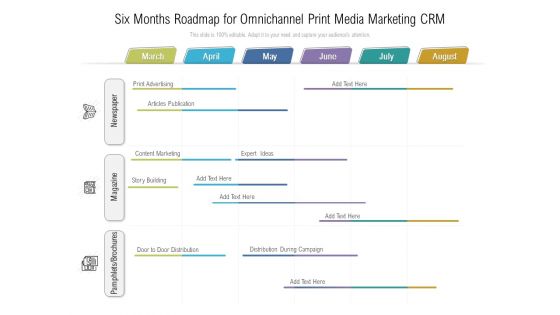 Six Months Roadmap For Omnichannel Print Media Marketing CRM Guidelines