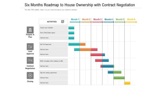 Six Months Roadmap To House Ownership With Contract Negotiation Mockup Six Months Roadmap To House Ownership With Contract Negotiation Mockup