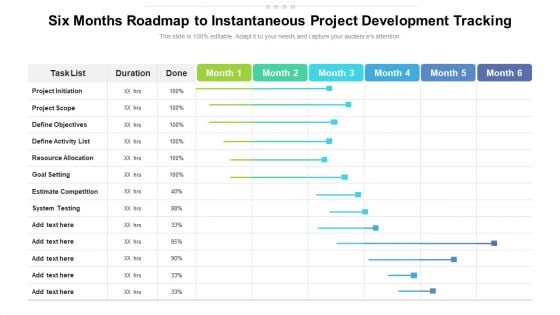 Six Months Roadmap To Instantaneous Project Development Tracking Background