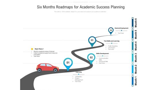 Six Months Roadmaps For Academic Success Planning Ideas