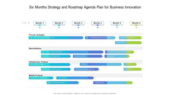 Six Months Strategy And Roadmap Agenda Plan For Business Innovation Guidelines Six Months Strategy And Roadmap Agenda Plan For Business Innovation Guidelines