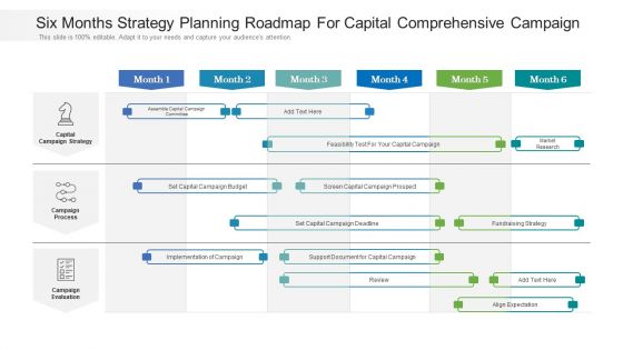 Six Months Strategy Planning Roadmap For Capital Comprehensive Campaign Inspiration Six Months Strategy Planning Roadmap For Capital Comprehensive Campaign Inspiration