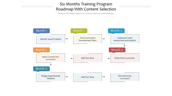 Six Months Training Program Roadmap With Content Selection Download