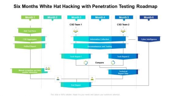 Six Months White Hat Hacking With Penetration Testing Roadmap Infographics Six Months White Hat Hacking With Penetration Testing Roadmap Infographics