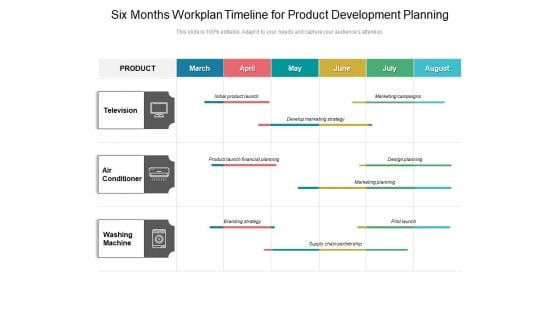 Six Months Workplan Timeline For Product Development Planning Ideas