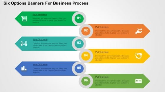 Six Options Banners For Business Process PowerPoint Template