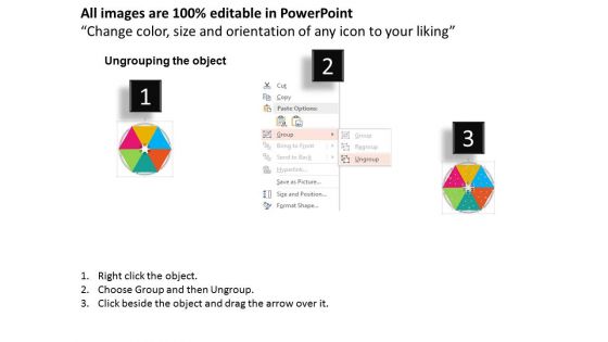 Six Options Hexagonal Infographic Powerpoint Templates