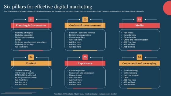 Six Pillars For Effective Digital Marketing Mockup PDF Six Pillars For Effective Digital Marketing Mockup PDF