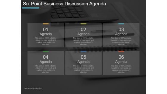 Six Point Business Discussion Agenda Ppt PowerPoint Presentation Designs Download Six Point Business Discussion Agenda Ppt PowerPoint Presentation Designs Download