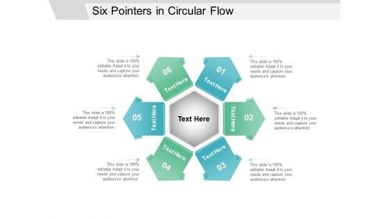 Six Pointers In Circular Flow Ppt Powerpoint Presentation Icon Examples