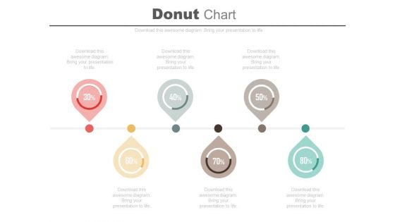 Six Pointers Percentage Timeline Diagram Powerpoint Slides