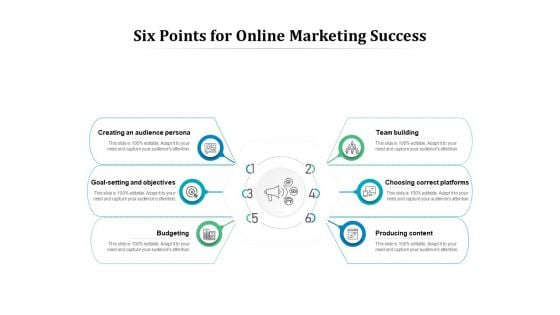 Six Points For Online Marketing Success Ppt PowerPoint Presentation Portfolio Graphic Images PDF Six Points For Online Marketing Success Ppt PowerPoint Presentation Portfolio Graphic Images PDF