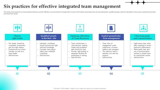 Six Practices For Effective Integrated Team Management Sample PDF