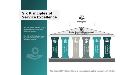Six Principles Of Service Excellence Ppt Powerpoint Presentation Inspiration Visuals