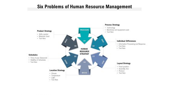 Six Problems Of Human Resource Management Ppt PowerPoint Presentation Styles Portrait