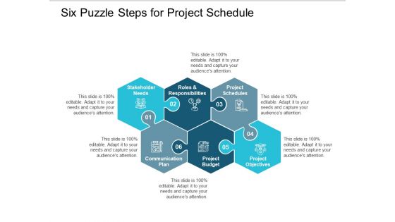 Six Puzzle Steps For Project Schedule Ppt PowerPoint Presentation Gallery Example