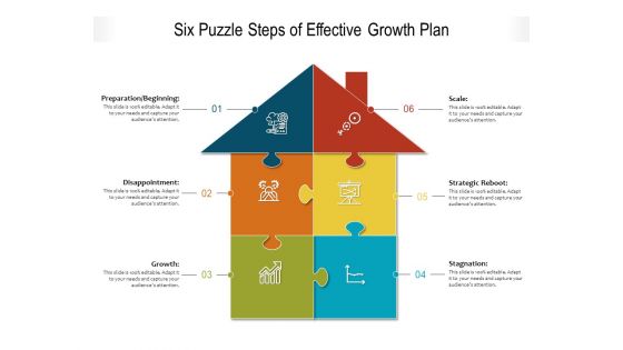 Six Puzzle Steps Of Effective Growth Plan Ppt PowerPoint Presentation Infographic Template Template PDF