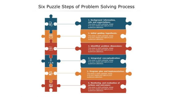 Six Puzzle Steps Of Problem Solving Process Ppt PowerPoint Presentation Styles Examples PDF