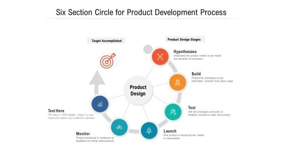 Six Section Circle For Product Development Process Ppt PowerPoint Presentation File Slide Download PDF