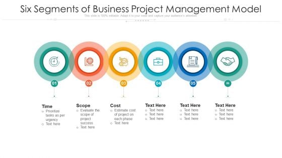 Six Segments Of Business Project Management Model Ppt PowerPoint Presentation File Inspiration PDF