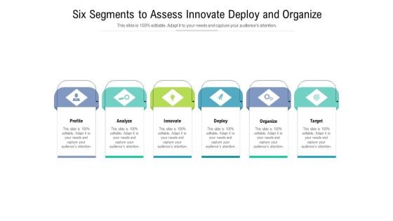 Six Segments To Assess Innovate Deploy And Organize Ppt PowerPoint Presentation Gallery Backgrounds PDF Six Segments To Assess Innovate Deploy And Organize Ppt PowerPoint Presentation Gallery Backgrounds PDF