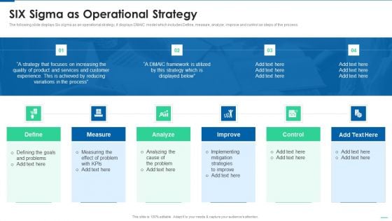 Six Sigma Continuous Process Six Sigma As Operational Strategy Guidelines PDF