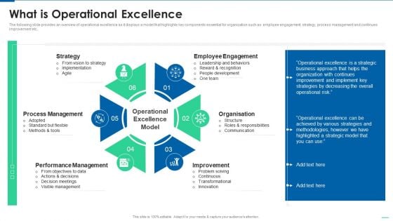 Six Sigma Continuous Process What Is Operational Excellence Brochure PDF