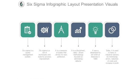 Six Sigma Infographic Layout Presentation Visuals