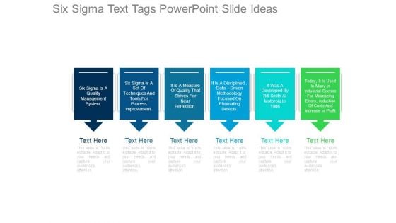 Six Sigma Text Tags Powerpoint Slide Ideas
