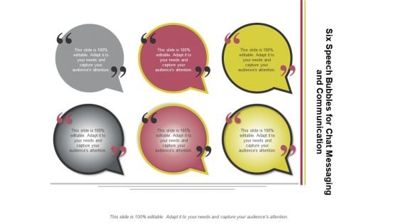 Six Speech Bubbles For Chat Messaging And Communication Ppt PowerPoint Presentation Model Templates