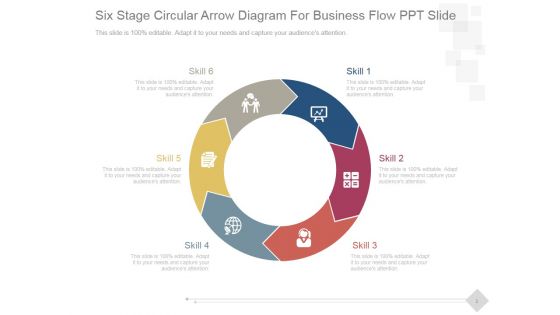 Six Stage Circular Arrow Diagram For Business Flow Ppt PowerPoint Presentation Example