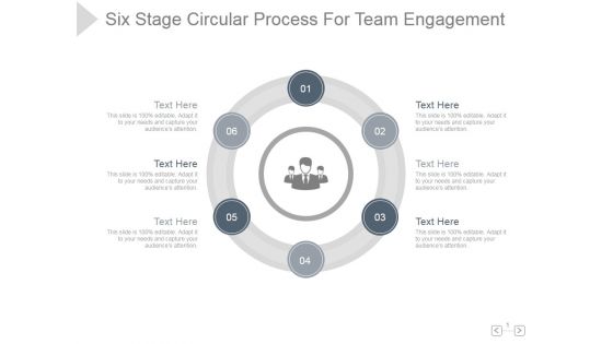 Six Stage Circular Process For Team Engagement Ppt PowerPoint Presentation Slide