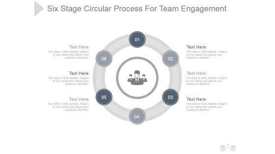 Six Stage Circular Process For Team Engagement Ppt PowerPoint Presentation Slide