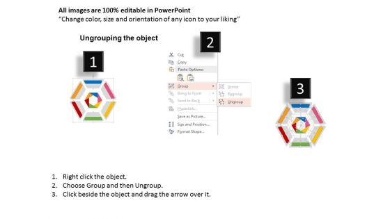 Six Stage Hexagonal Infographic Powerpoint Template