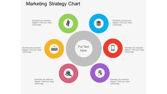Six Staged Marketing Strategy Chart Powerpoint Template