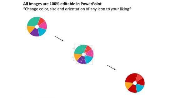 Six Staged Pie Chart And Icons Diagram Powerpoint Template