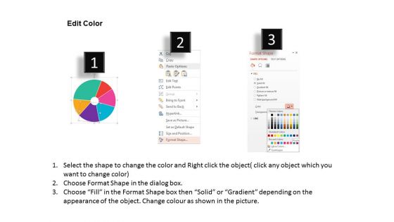 Six Staged Pie Chart And Icons Diagram Powerpoint Template