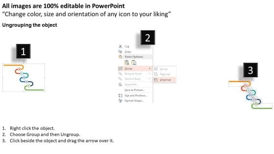 Six Staged Spiral Roadmap With Icons Powerpoint Templates