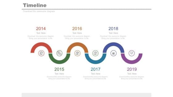 Six Staged Spiral Timeline For Financial Analysis Powerpoint Slides
