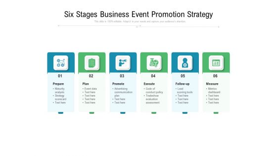 Six Stages Business Event Promotion Strategy Ppt PowerPoint Presentation Gallery Vector PDF Six Stages Business Event Promotion Strategy Ppt PowerPoint Presentation Gallery Vector PDF