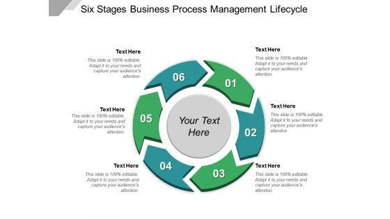 Six Stages Business Process Management Lifecycle Ppt PowerPoint Presentation Layouts Professional