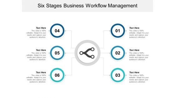 Six Stages Business Workflow Management Ppt Powerpoint Presentation Model Smartart