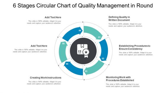 Six Stages Circular Chart Of Quality Management In Round Ppt PowerPoint Presentation Gallery Objects PDF